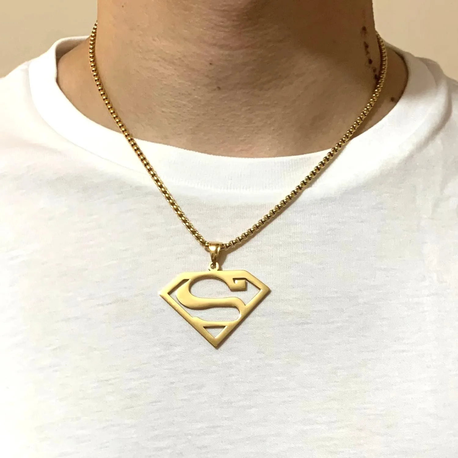 Tapp Collections Stainless Steel Superhero Pendant Necklace