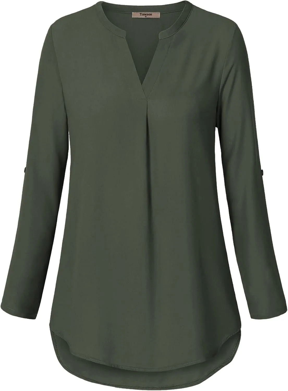 Timeson Women's Casual Chiffon V Neck 3/4 Sleeve Blouse Tops