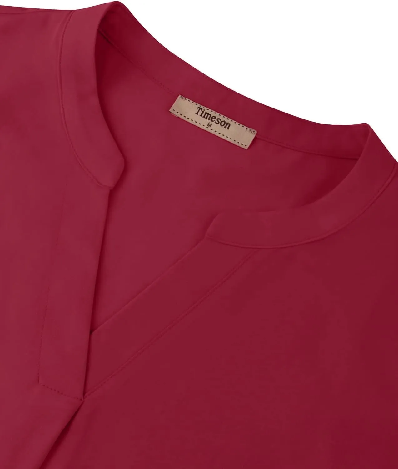 Timeson Women's Casual Chiffon V Neck 3/4 Sleeve Blouse Tops
