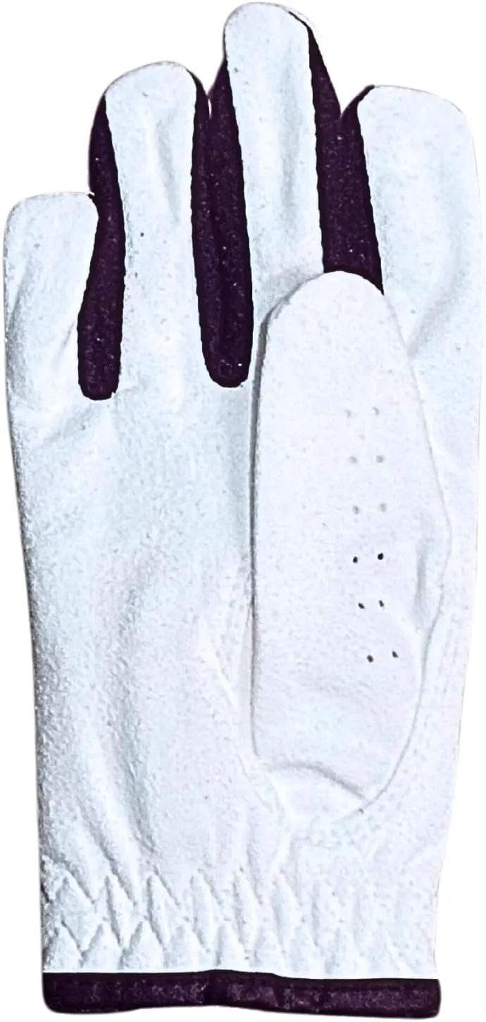 Toddler & Small Kids Golf Glove Ages 2-3, 4-5 & 6-7 Lefties and Righties XXS, XS and S, Superior Grip, Soft White with Smiling Golf Ball, Custest Glove for Children