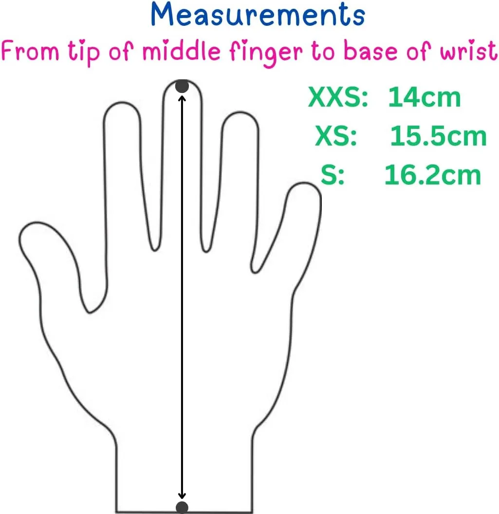 Toddler & Small Kids Golf Glove Ages 2-3, 4-5 & 6-7 Lefties and Righties XXS, XS and S, Superior Grip, Soft White with Smiling Golf Ball, Custest Glove for Children