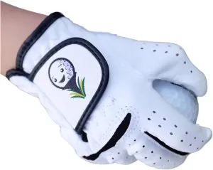 Toddler & Small Kids Golf Glove Ages 2-3, 4-5 & 6-7 Lefties and Righties XXS, XS and S, Superior Grip, Soft White with Smiling Golf Ball, Custest Glove for Children