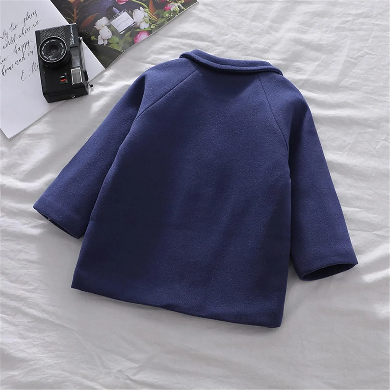 Toddler Kids Coat Elegant Double Breasted Wool Blend Over Coat Baby Boys Girls Trench Coat Jacket Christmas Outfit