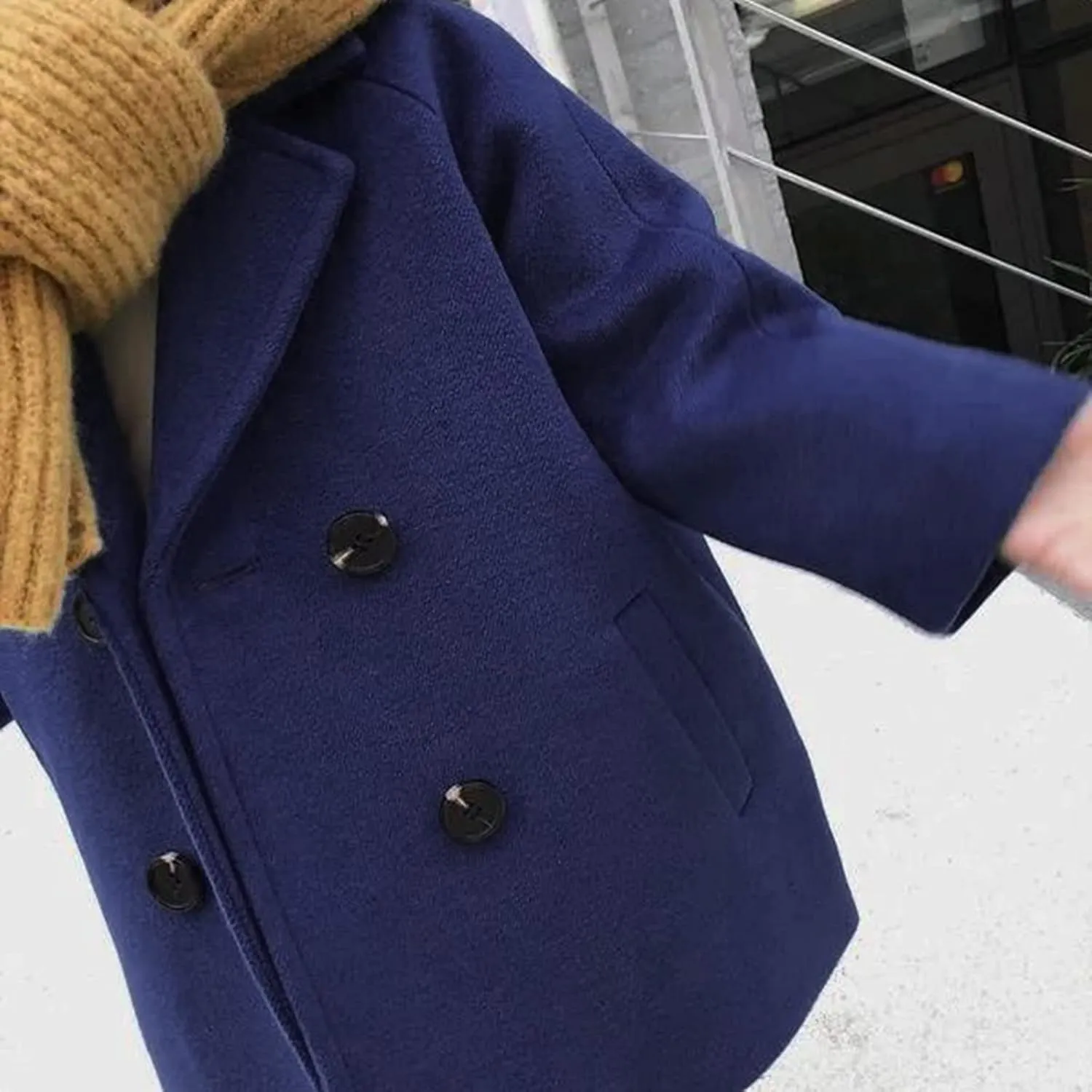 Toddler Kids Coat Elegant Double Breasted Wool Blend Over Coat Baby Boys Girls Trench Coat Jacket Christmas Outfit