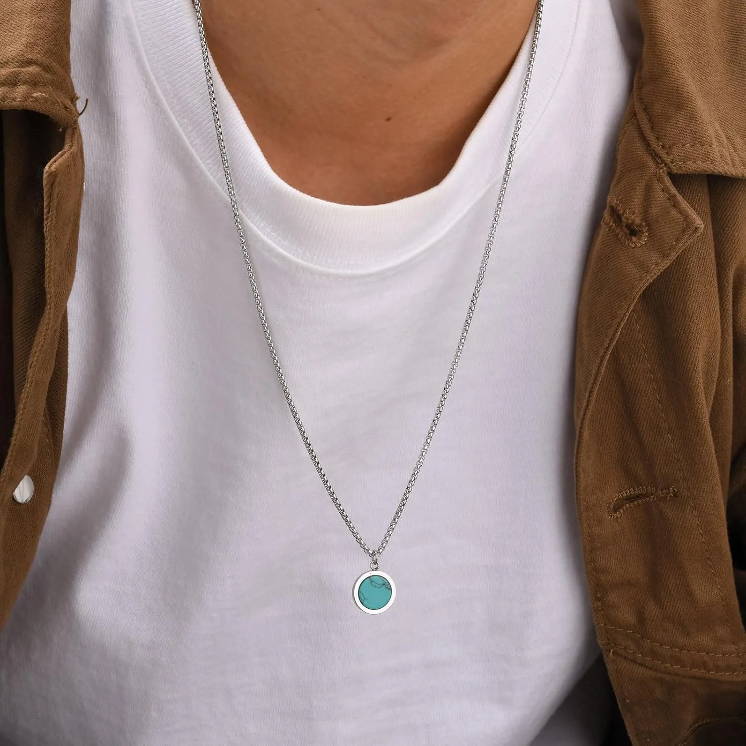Turquoise Ncklace for Men Turquoise Pendant Necklace