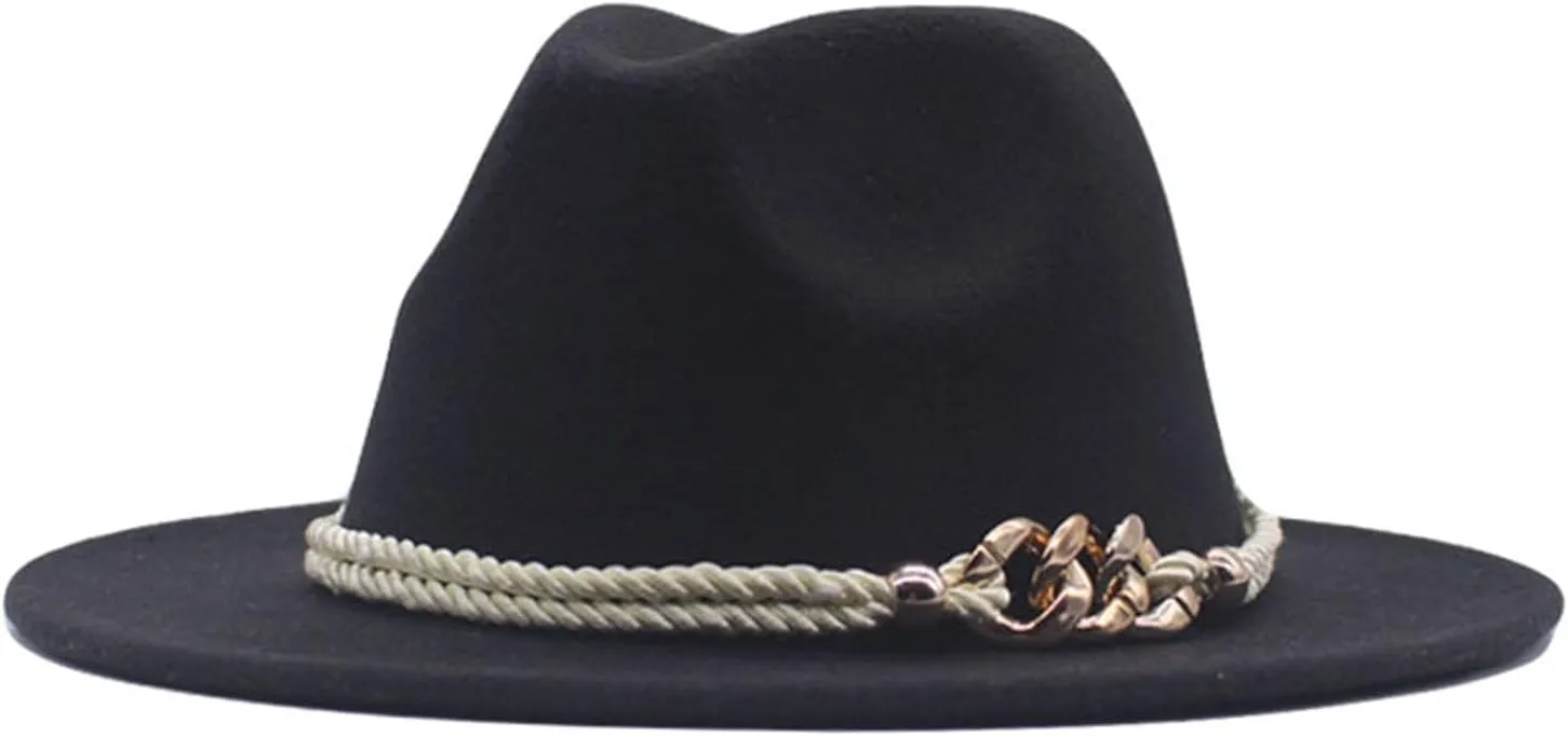 Unisex Fedora Hat Trily Cuban Sun Protectio Short Brim Women Belt Buckle Fedora Hat Men Fall Winter Panama Hat