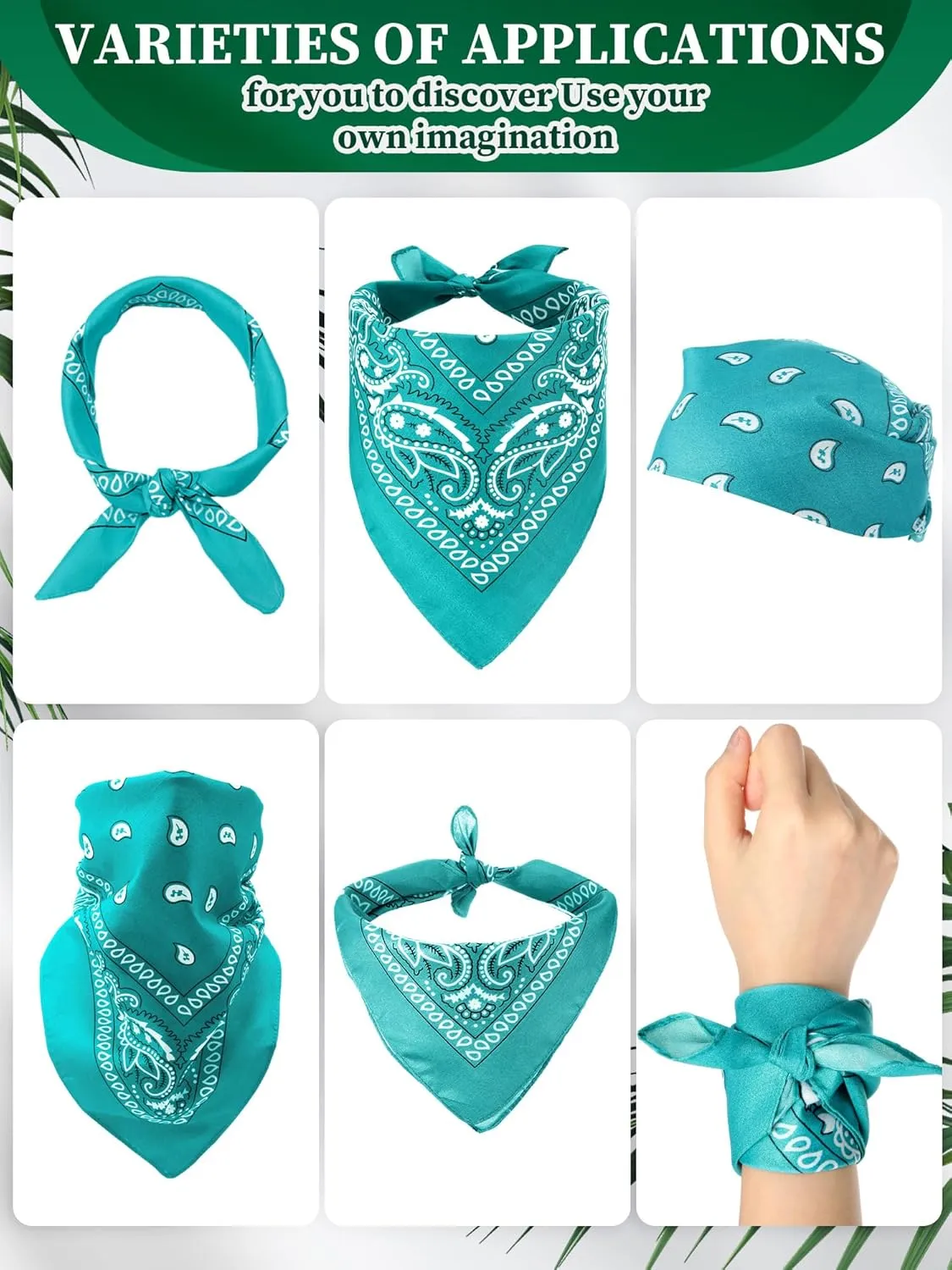 Unittype 36 Pieces Paisley Bandana Novelty Headband Square Scarf Cowboy Bandanas for Halloween Party Costume