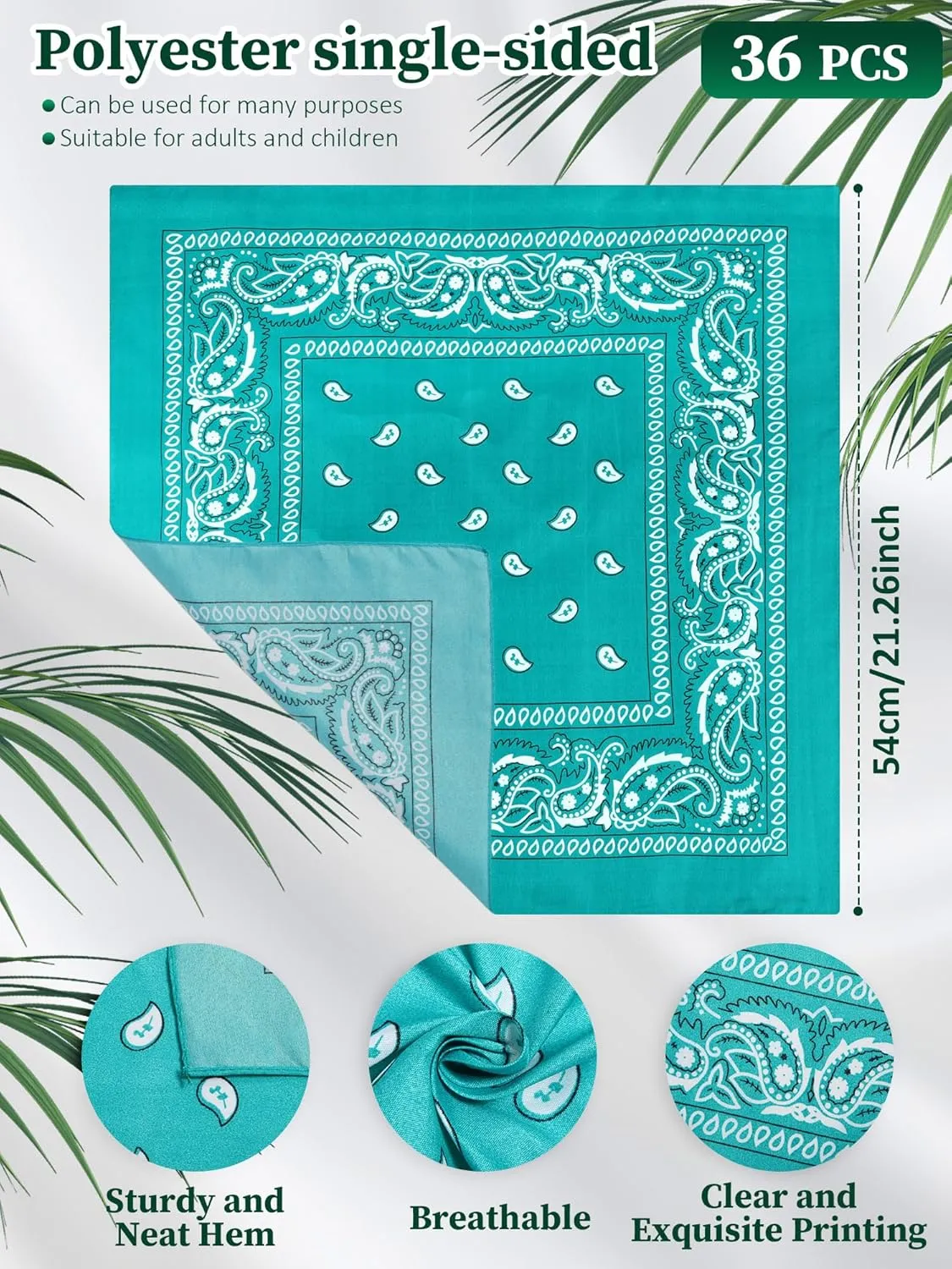 Unittype 36 Pieces Paisley Bandana Novelty Headband Square Scarf Cowboy Bandanas for Halloween Party Costume
