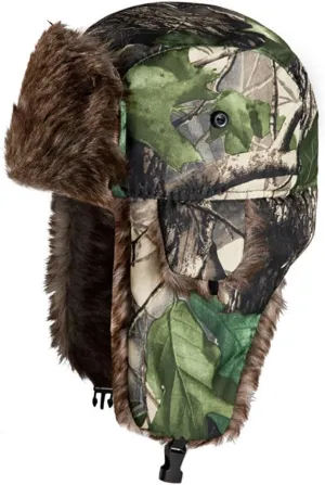 Ushanka Hat for Men Women Faux Fur Trapper Hat with Ear Flaps, Windproof Waterproof Russian Hats
