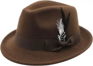 Vintage German Beer Hat Traditional Fedora with Feather for Oktoberfest Costume Parties & Men's Drinking Bucket