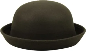 Women 1920s Vintage Cloche-Fedora-Hat Womens Winter Rolled Church Cloche Bucket Bowler Hats with Flower