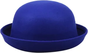 Women 1920s Vintage Cloche-Fedora-Hat Womens Winter Rolled Church Cloche Bucket Bowler Hats with Flower