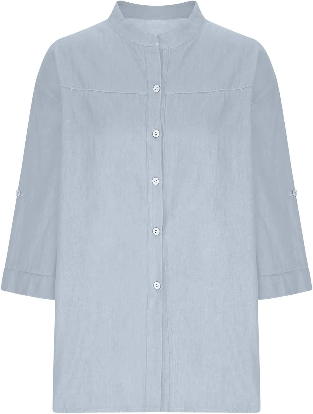 Women Denim Shirts Chambray Casual V Neck Collared Jean Western Blouses Oversized Long Sleeve Button Down Tops