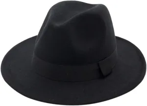 Women Vintage Wide Brim Fedora Hat with Belt Buckle Men Women Wide Brim Panama Hat Jazz Hat Cap