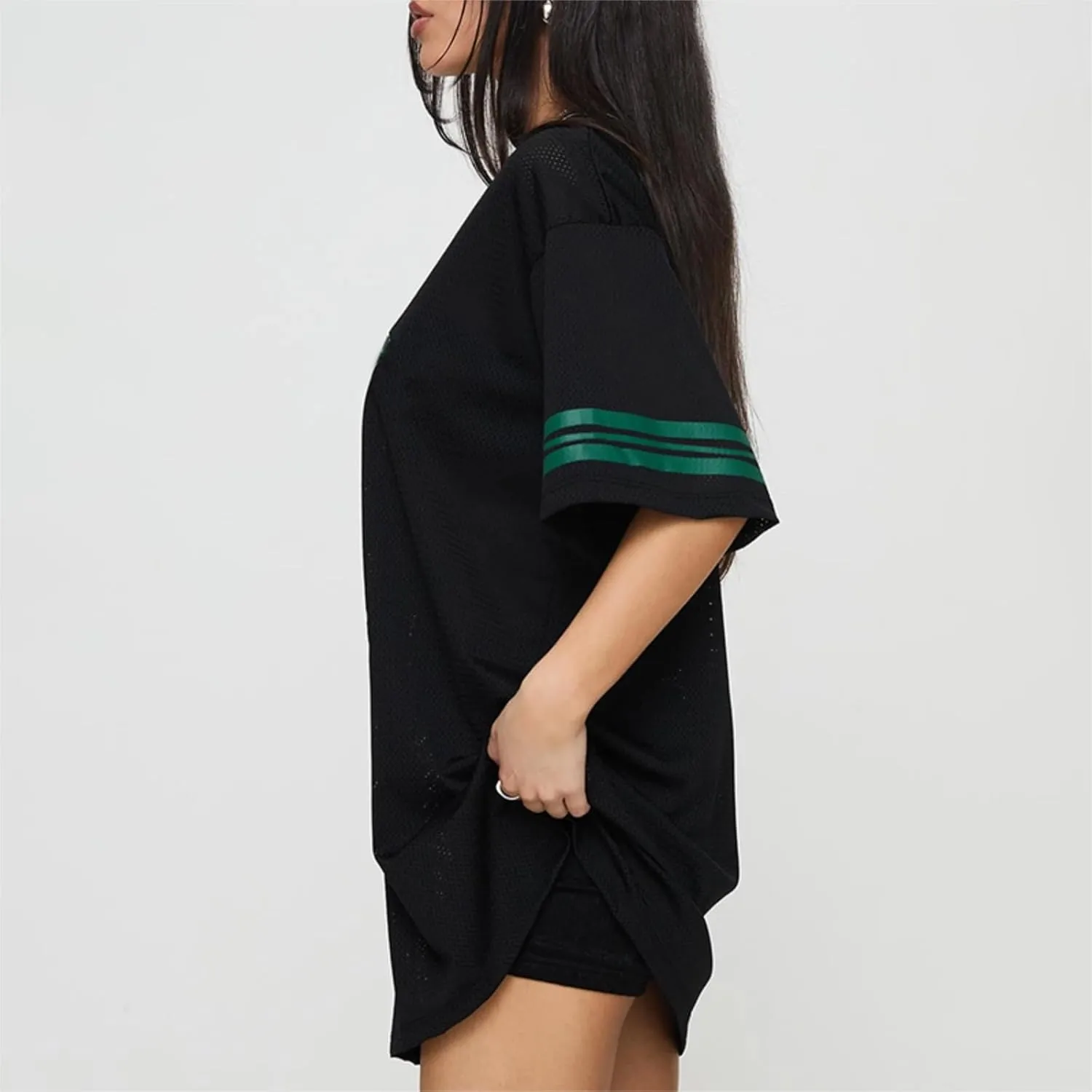 Women Y2k Oversized Jersey Summer Top Number Graphic Tee T-Shirt V Neck Short Sleeve Sport Casual Shirts Streetwear