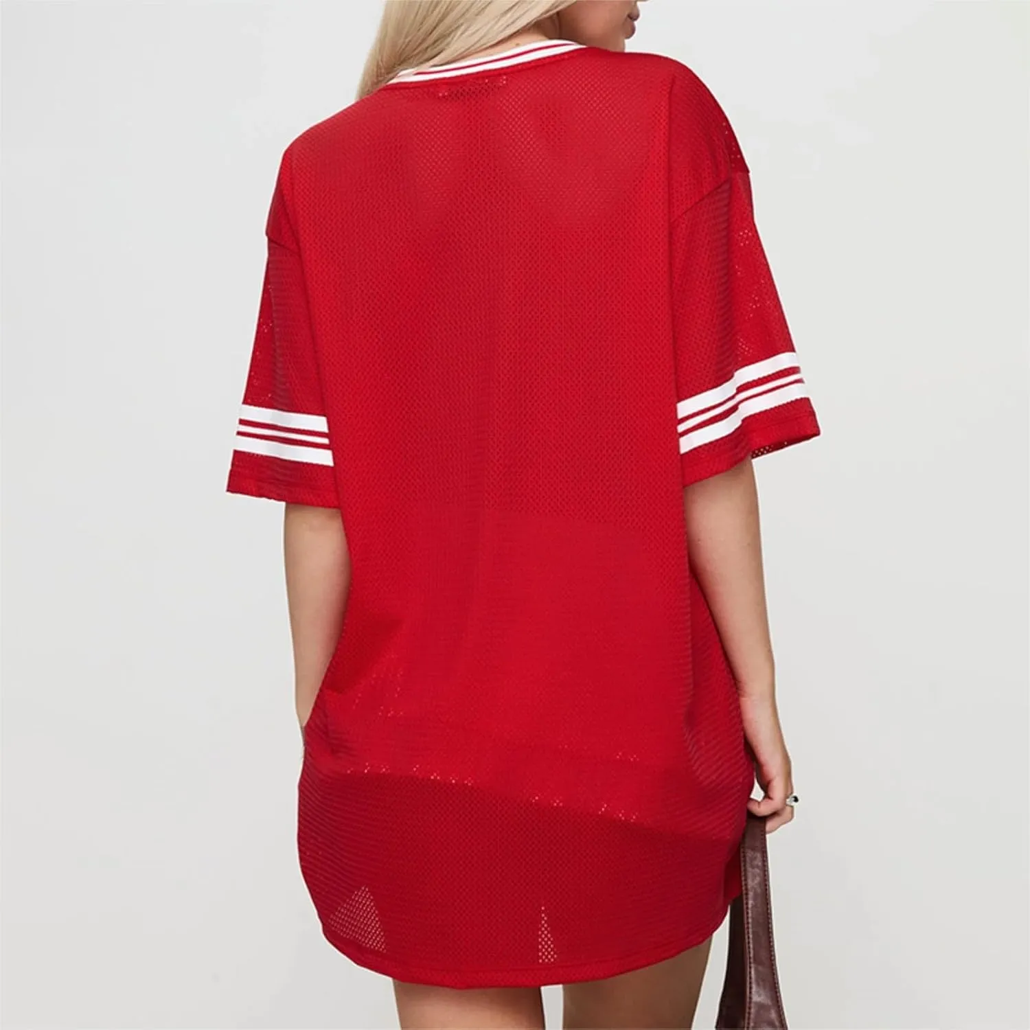 Women Y2k Oversized Jersey Summer Top Number Graphic Tee T-Shirt V Neck Short Sleeve Sport Casual Shirts Streetwear