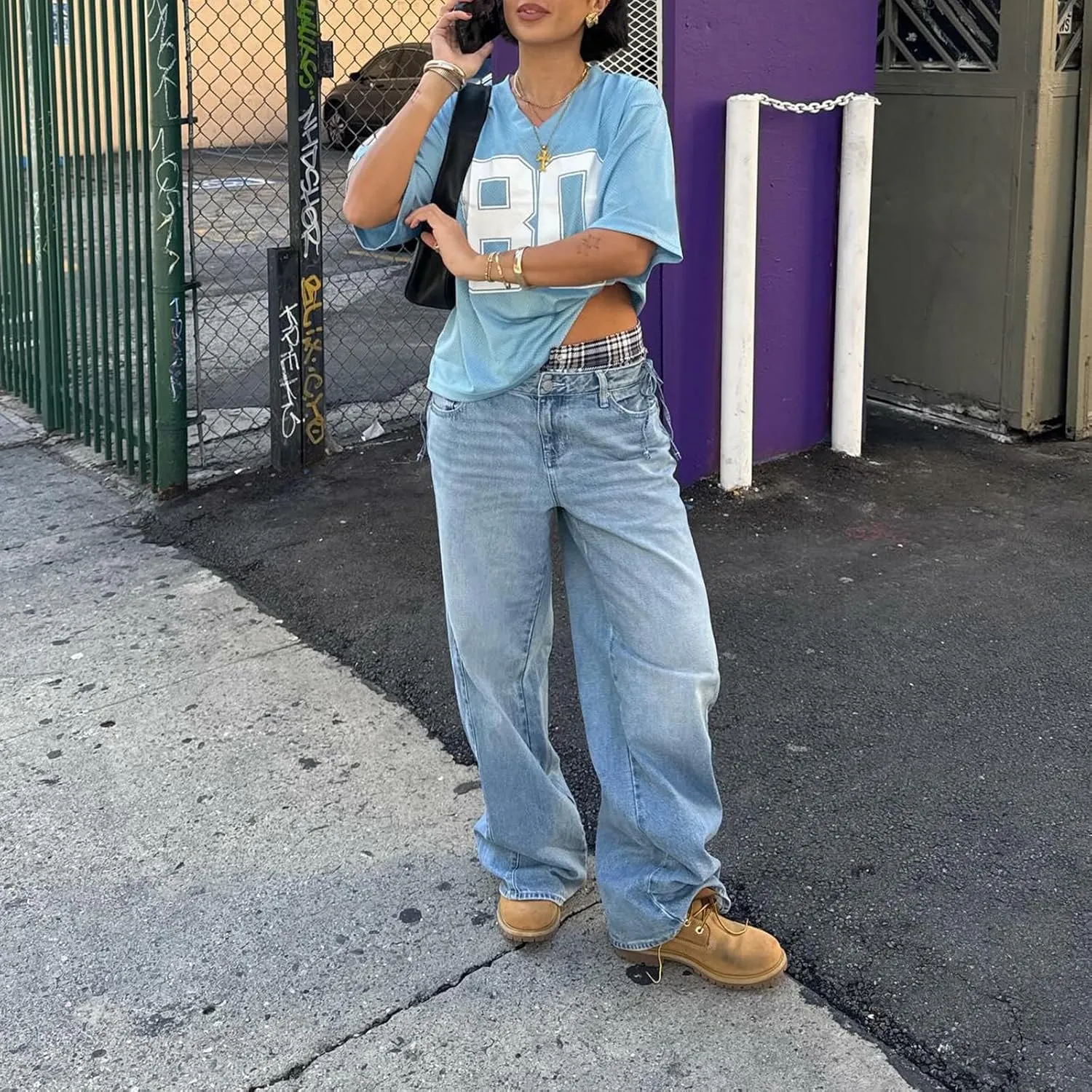 Women Y2k Oversized Jersey Summer Top Number Graphic Tee T-Shirt V Neck Short Sleeve Sport Casual Shirts Streetwear