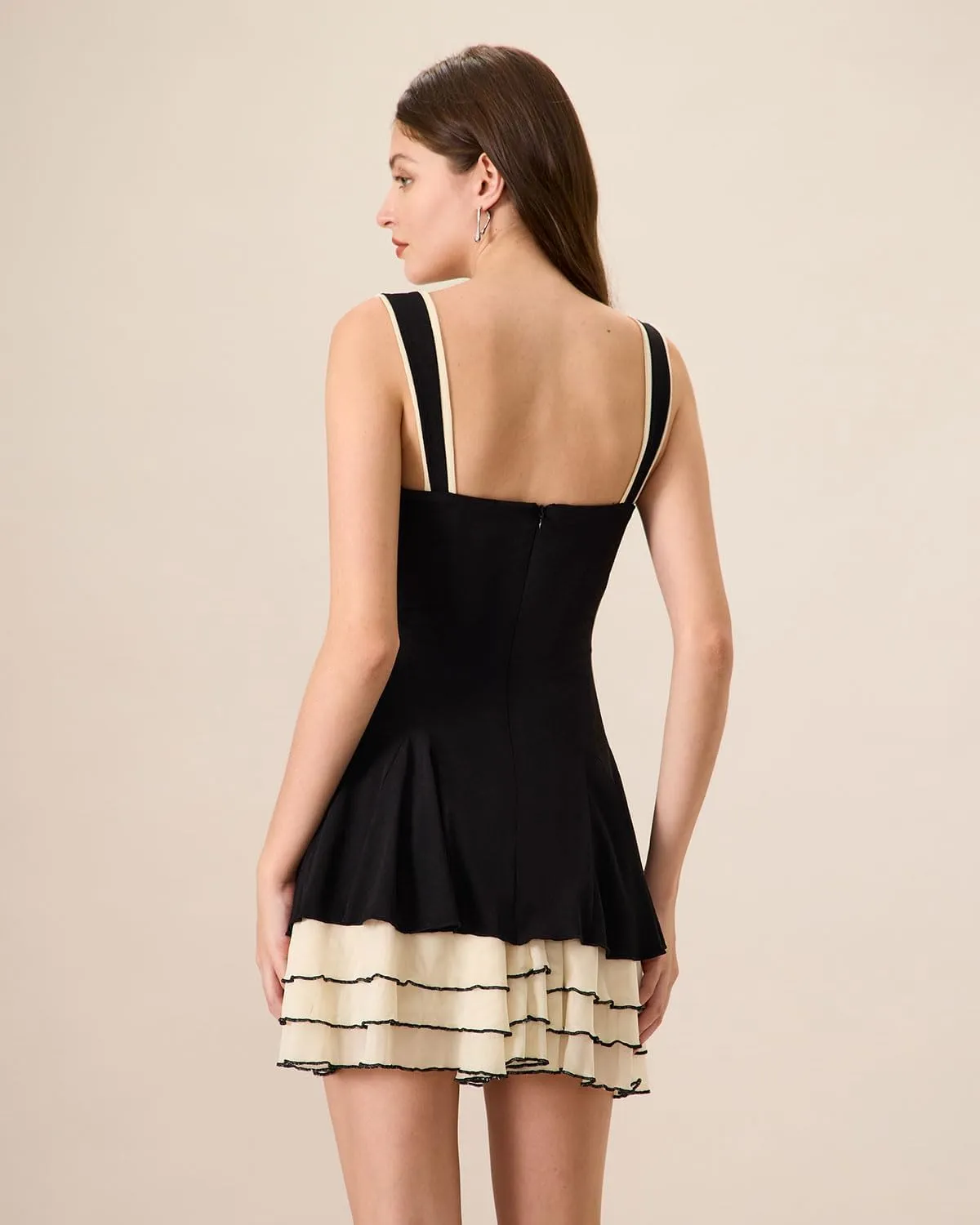 Women's Black Bodycon Knitted Skater Mini Dress Sexy Slip Silky Cocktail Party Dresses