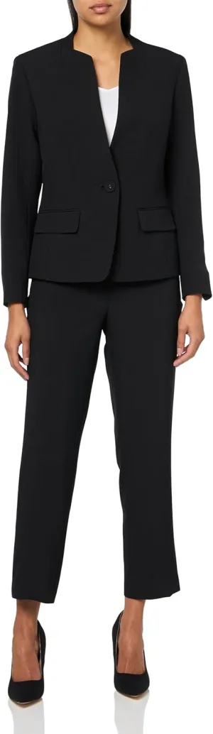 Women's One Button Blazer & Pant, 2pc Set