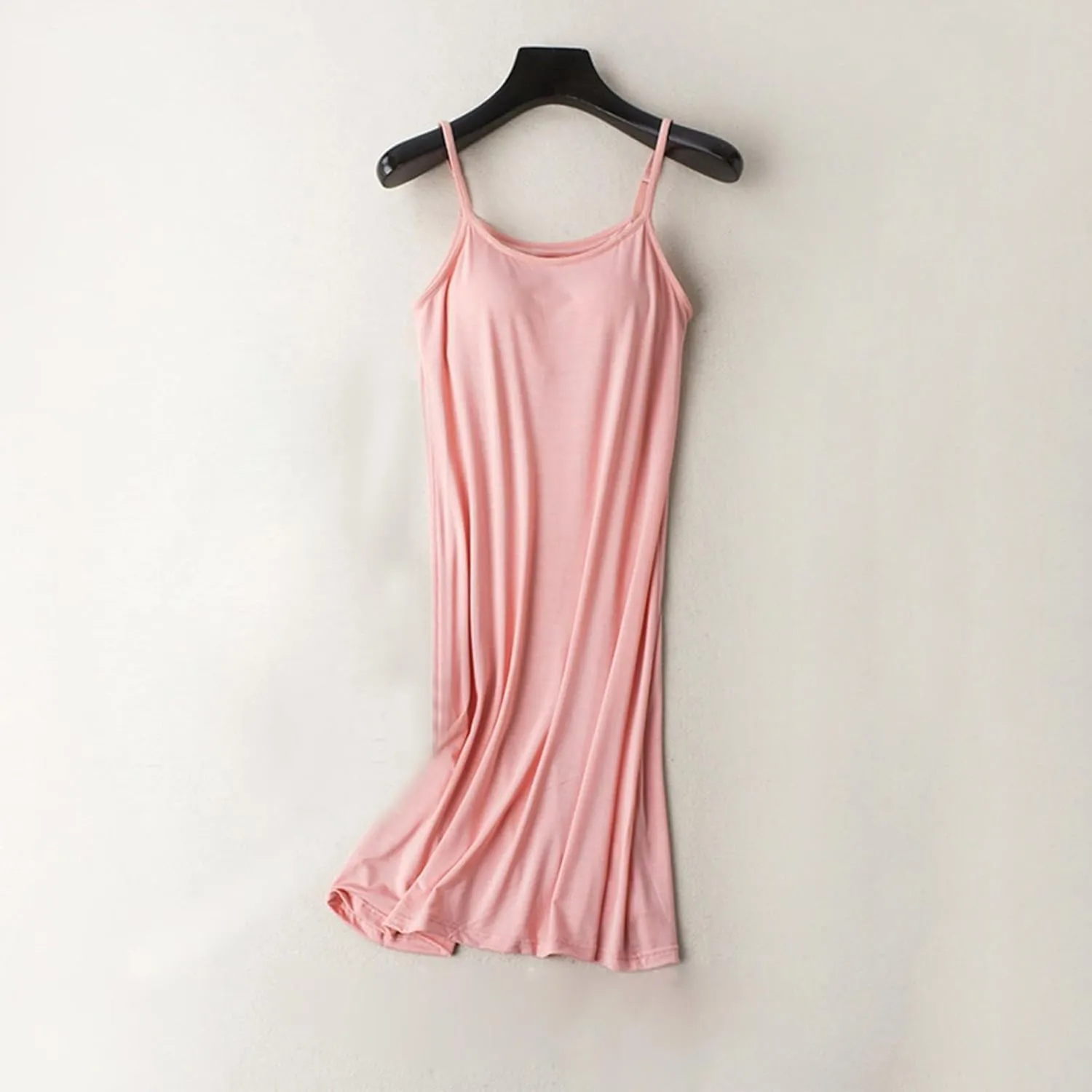 Women's Sleepwear Nightgowns Built in Shelf Bra Casual Nightshirts Sleepdress Sexy Padded Full Slips Under Dresses