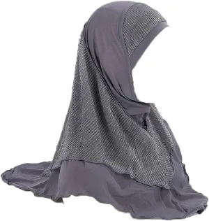 Womens splicing Muslim Hijab Headscarf Bling Long Turban Headscarf Wrap Headwear