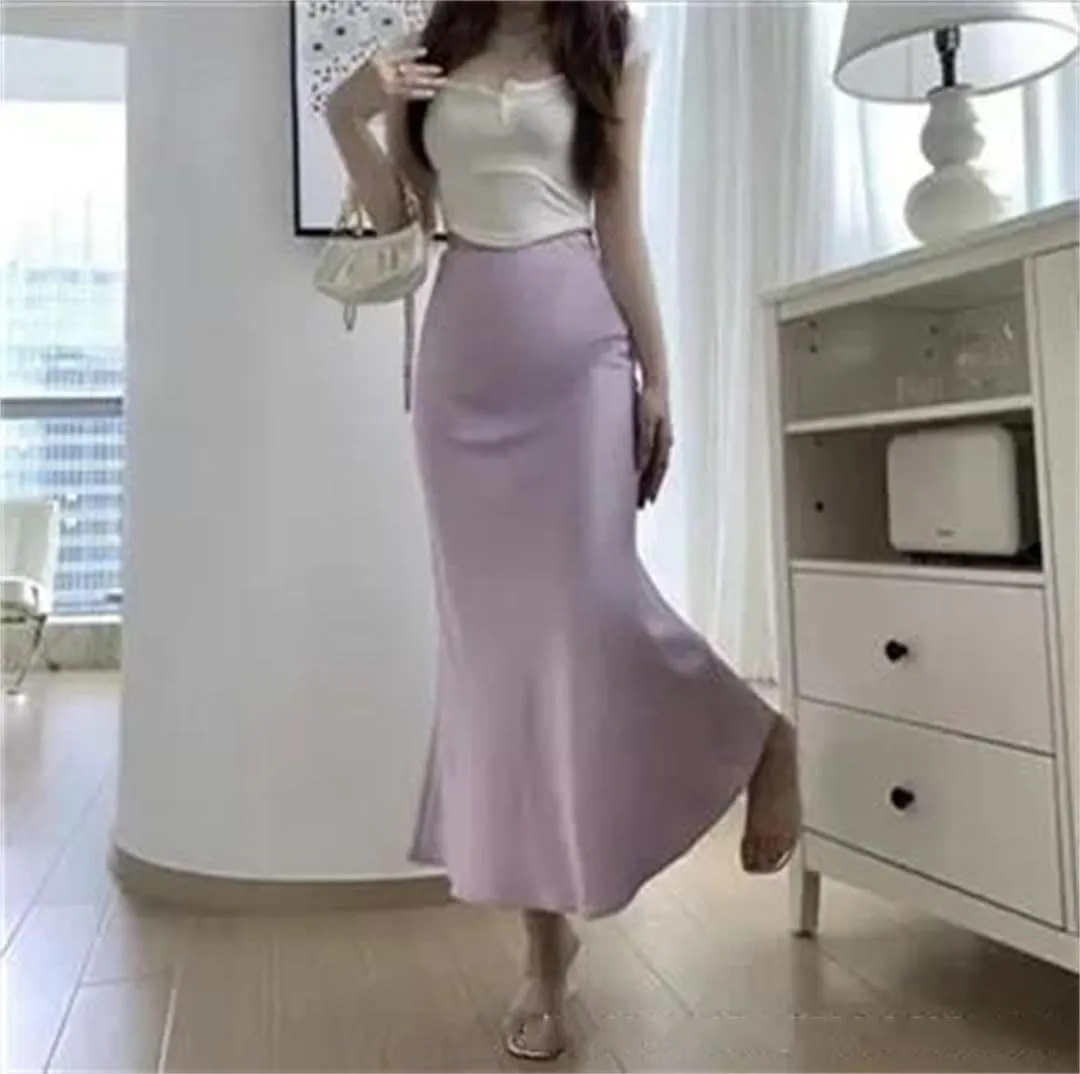Women's Summer High-Waisted Bodycon Medium-Length Sensibility Design Niche Skirt