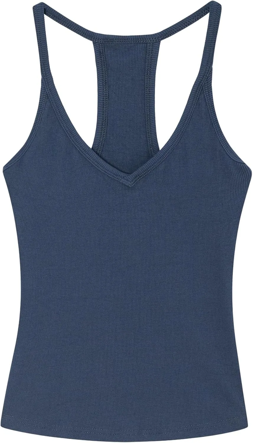 Womens V Neck Racerback Tank Tops Workout Tops for Women Sleeveless Tops