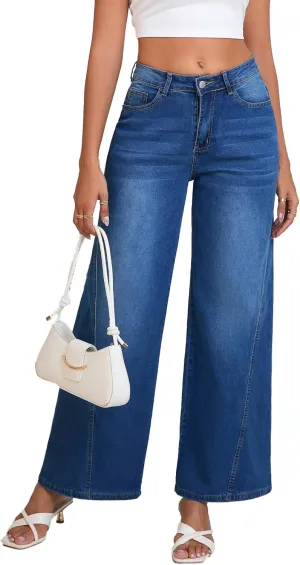 Women's Wide Leg Jeans High Waist Baggy Denim Pants