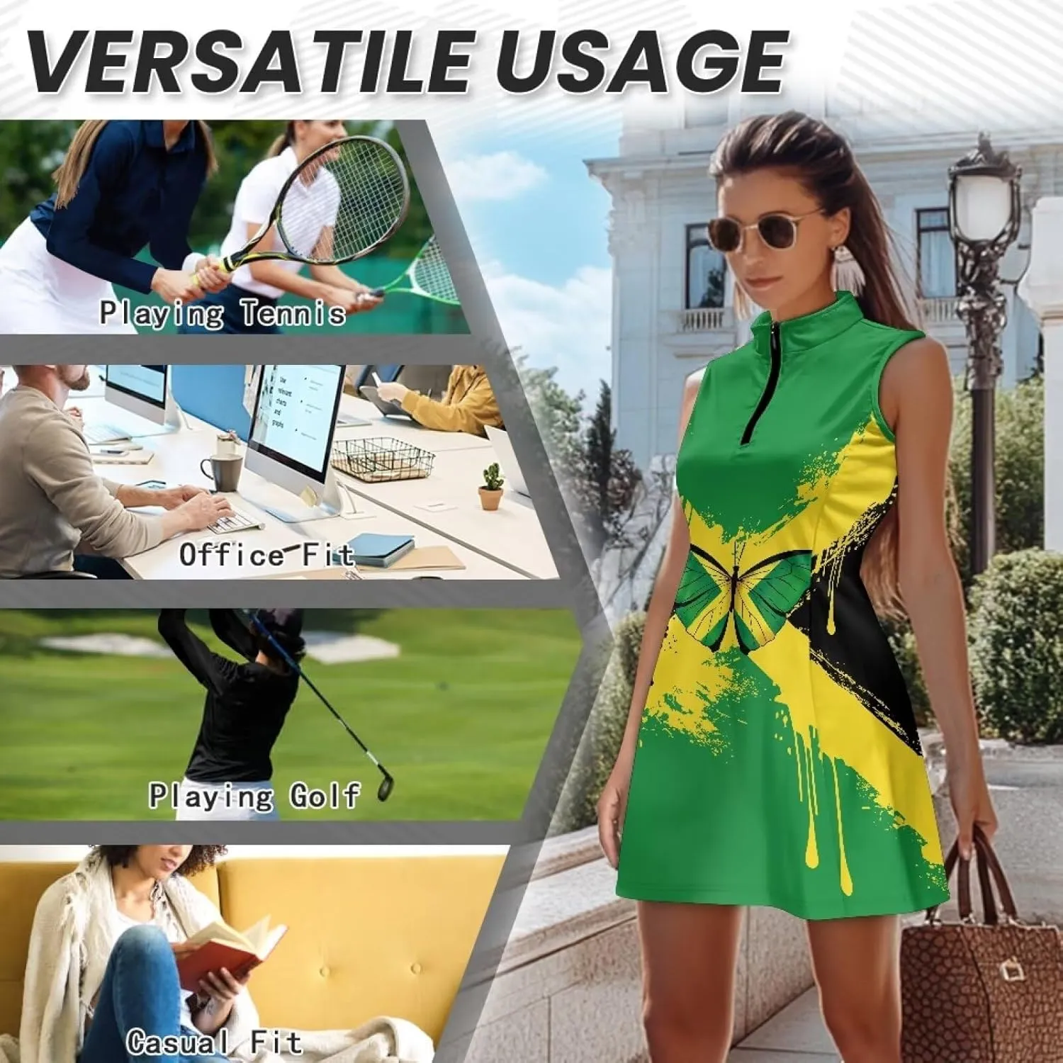 YEXIATODO Womens Golf Dress Tennis Dress with Shorts Athletic Dress for Girls Summer Golf Active Workout Dress xs-2xl
