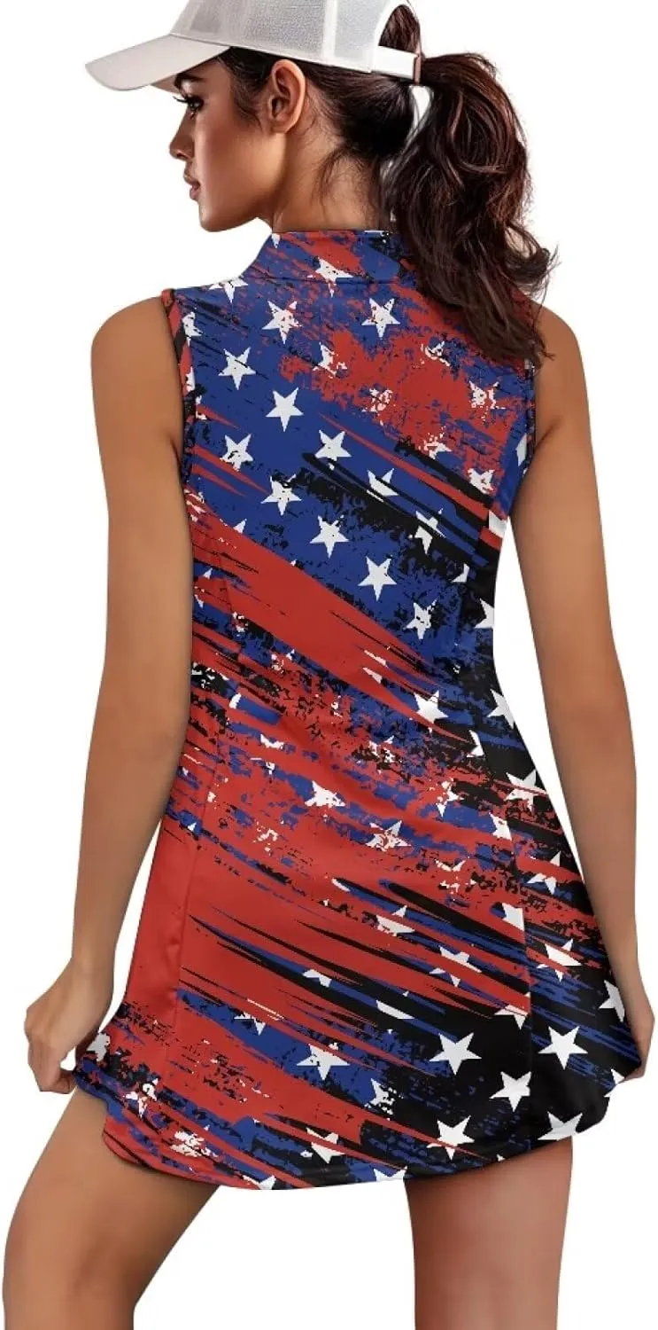 YEXIATODO Womens Golf Dress Tennis Dress with Shorts Athletic Dress for Girls Summer Golf Active Workout Dress xs-2xl