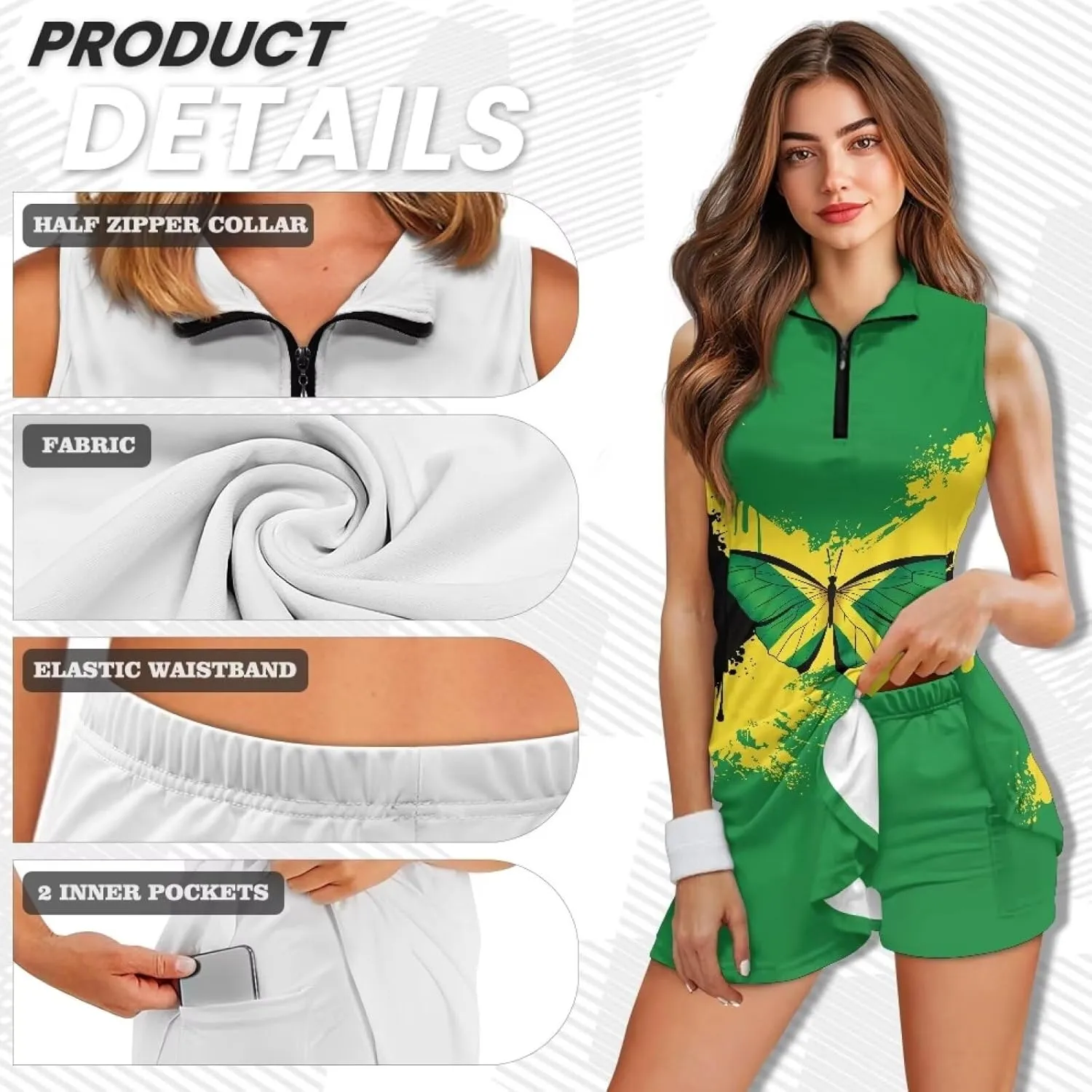 YEXIATODO Womens Golf Dress Tennis Dress with Shorts Athletic Dress for Girls Summer Golf Active Workout Dress xs-2xl
