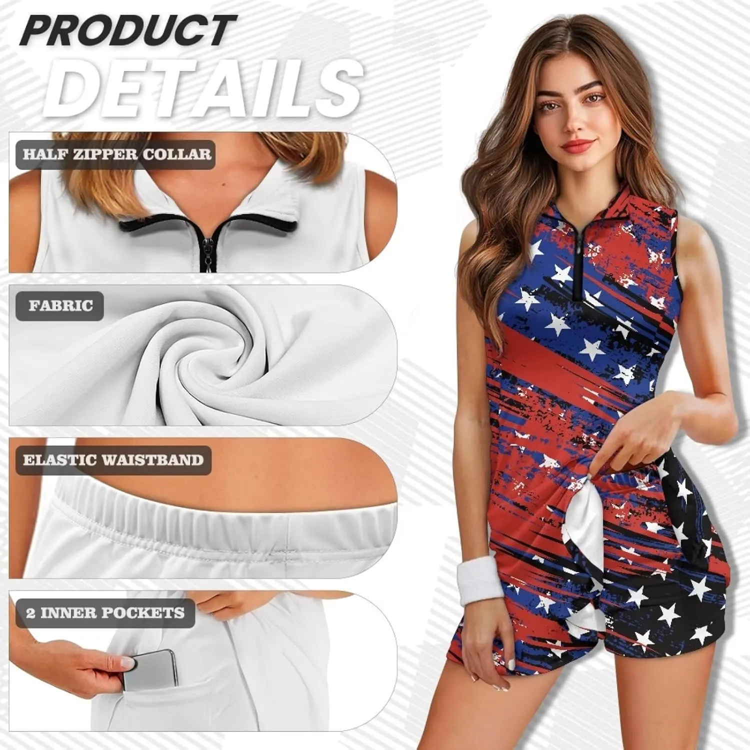 YEXIATODO Womens Golf Dress Tennis Dress with Shorts Athletic Dress for Girls Summer Golf Active Workout Dress xs-2xl