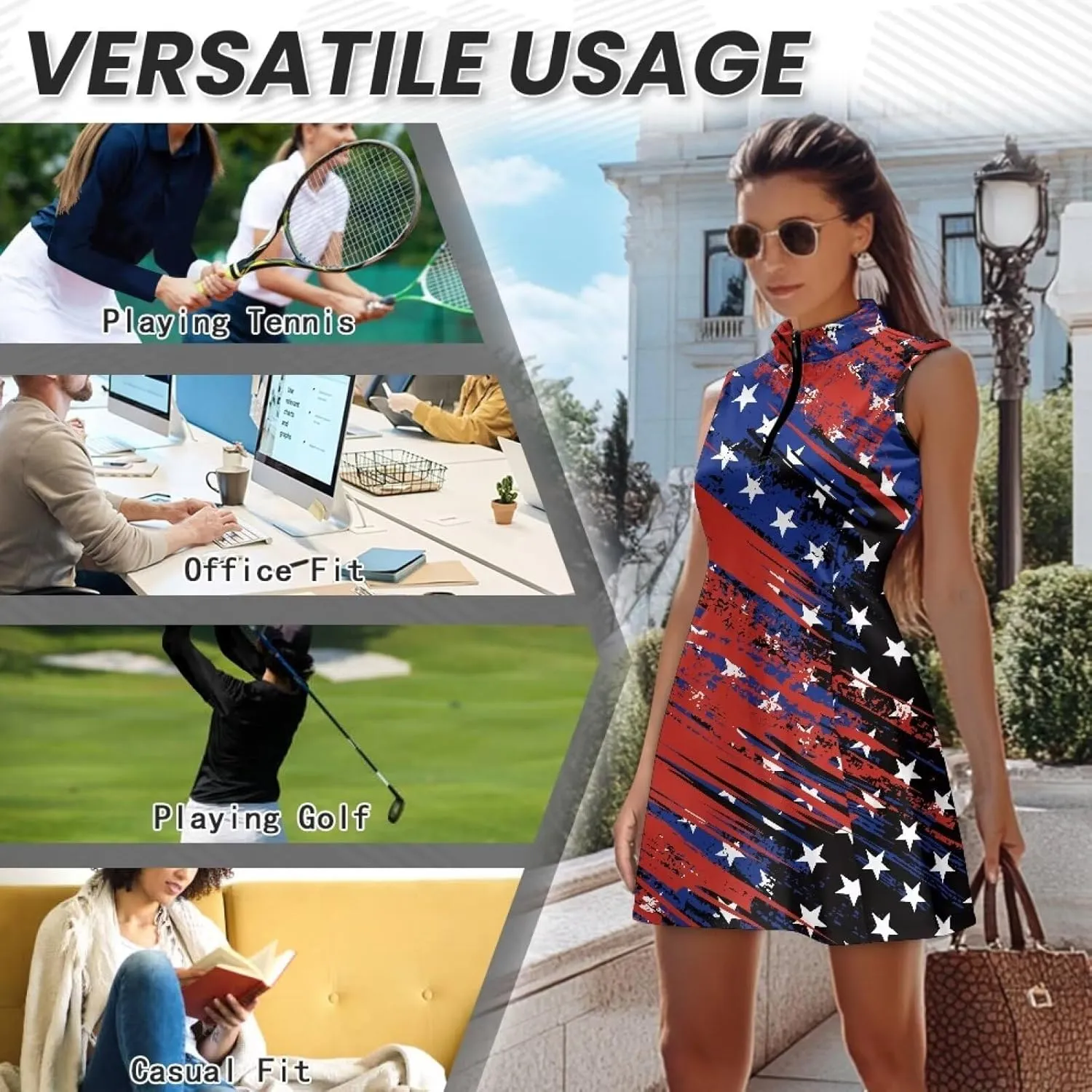YEXIATODO Womens Golf Dress Tennis Dress with Shorts Athletic Dress for Girls Summer Golf Active Workout Dress xs-2xl