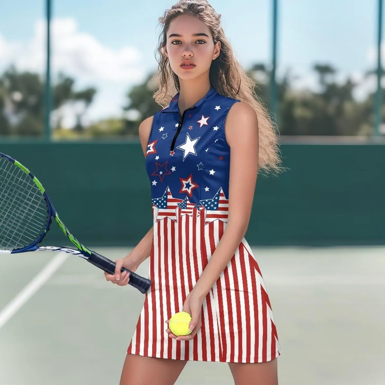 YEXIATODO Womens Golf Dress Tennis Dress with Shorts Athletic Dress for Girls Summer Golf Active Workout Dress xs-2xl