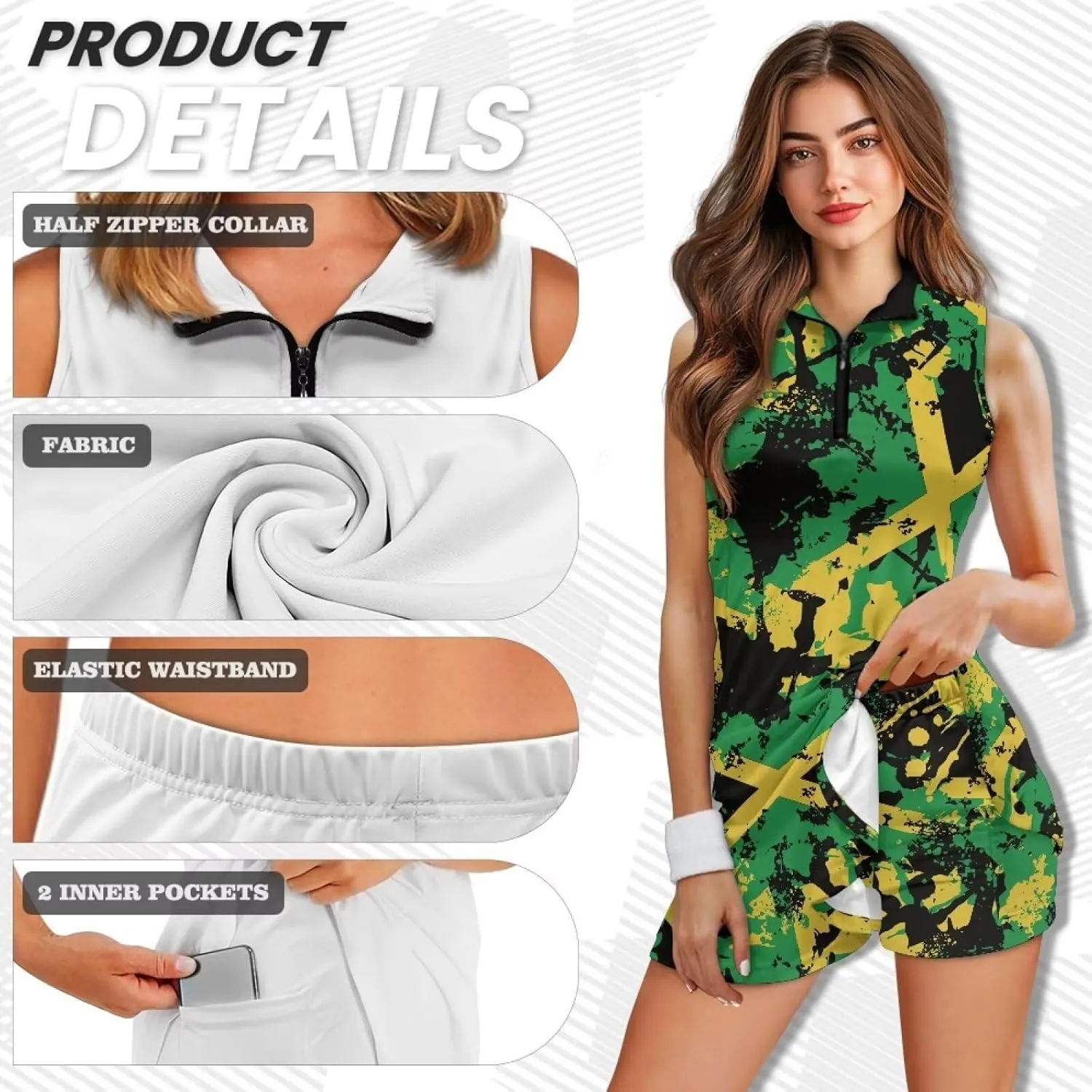 YEXIATODO Womens Golf Dress Tennis Dress with Shorts Athletic Dress for Girls Summer Golf Active Workout Dress xs-2xl