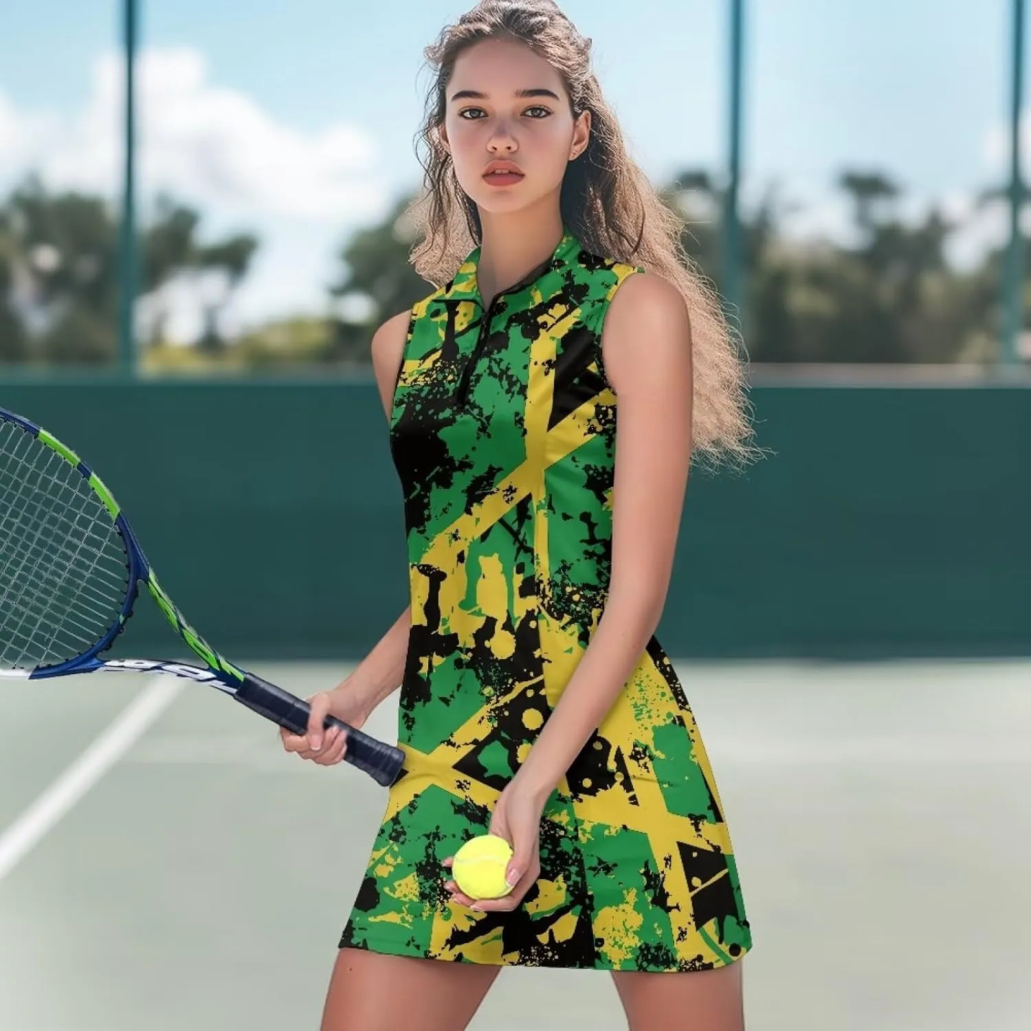 YEXIATODO Womens Golf Dress Tennis Dress with Shorts Athletic Dress for Girls Summer Golf Active Workout Dress xs-2xl