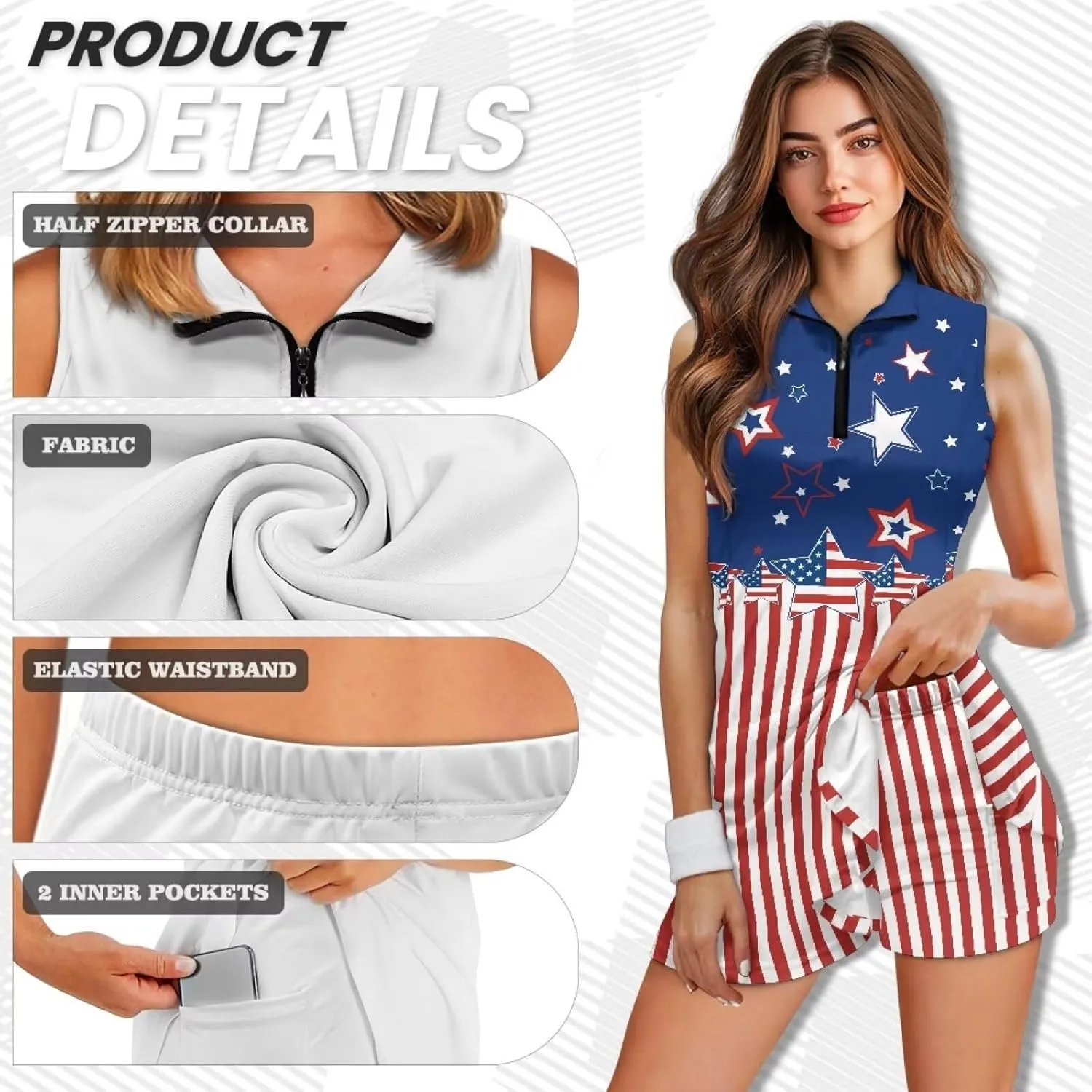 YEXIATODO Womens Golf Dress Tennis Dress with Shorts Athletic Dress for Girls Summer Golf Active Workout Dress xs-2xl