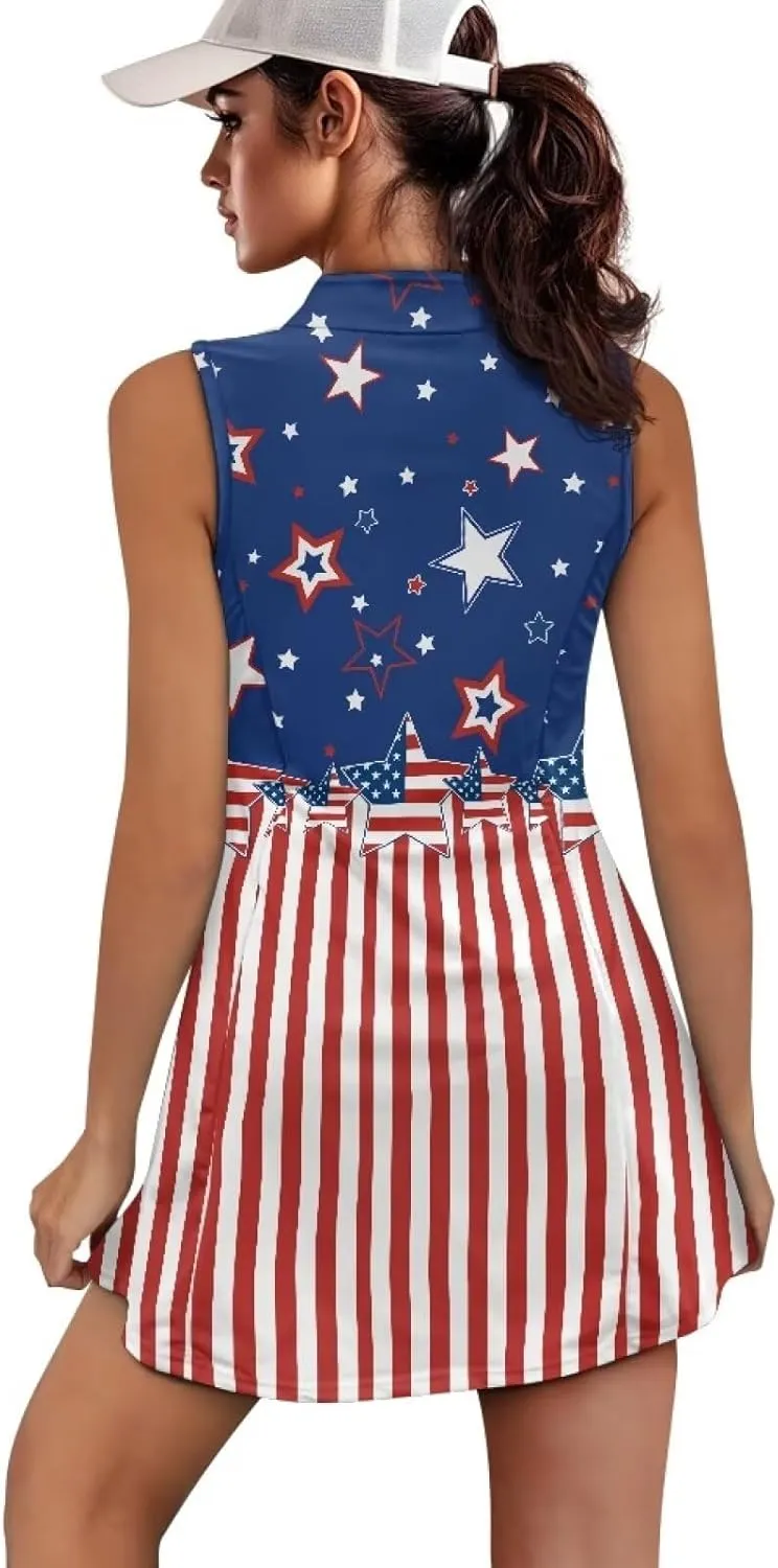 YEXIATODO Womens Golf Dress Tennis Dress with Shorts Athletic Dress for Girls Summer Golf Active Workout Dress xs-2xl